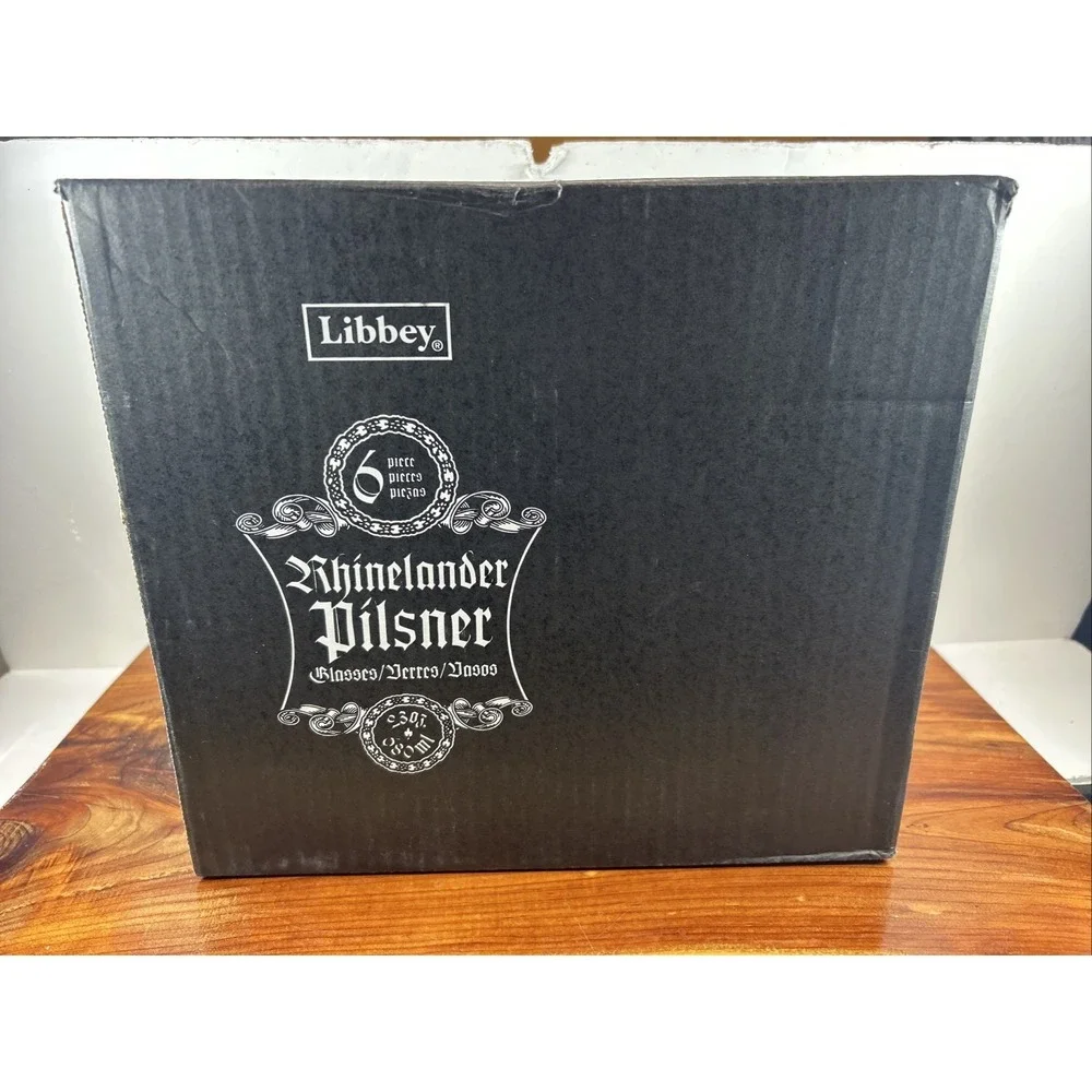 LIBBEY RHINELANDER PILSNER SET OF 6 GLASSES 23‎ oz each Bar Man Cave New In Box